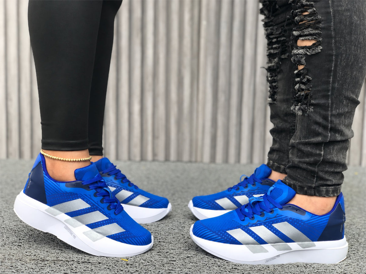 Tenis deportivos de líneas azul para hombre