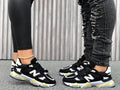 Tenis retro combinados negro amarillo para hombre